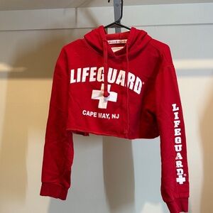 Lifeguard Red Cropped Hoodie